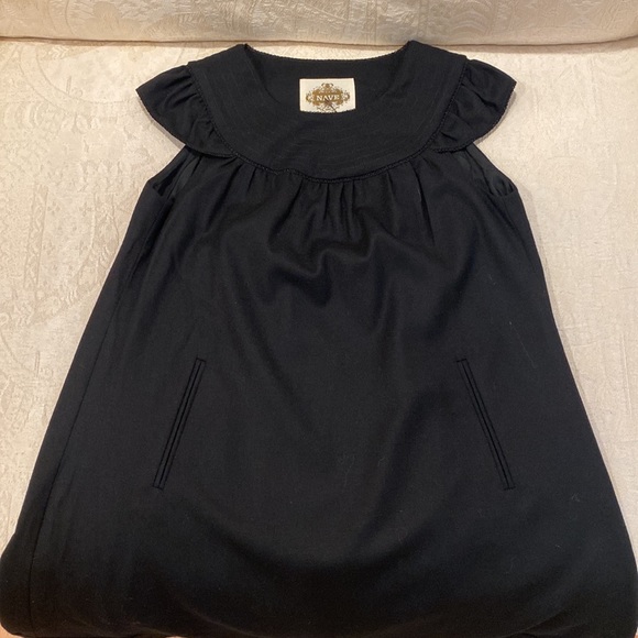 NWT.  Nave Black Flowy Wool & Cashmere Blend Dress - Picture 11 of 15
